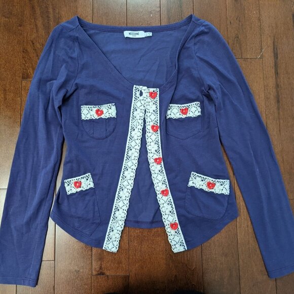 Moschino women's purple long sleeve cardigan in size 8 - Picture 1 of 12